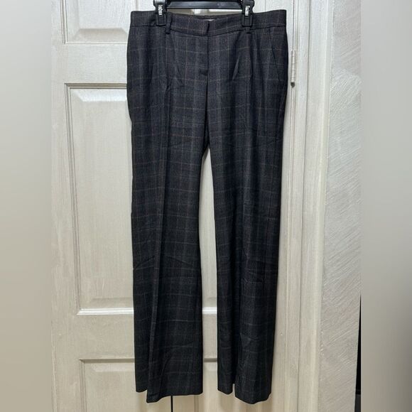 Calvin Klein Pants - Calvin Klein Women 4 Charcoal Plaid Rayon Blend Wide Legs Casual Carrier Pants